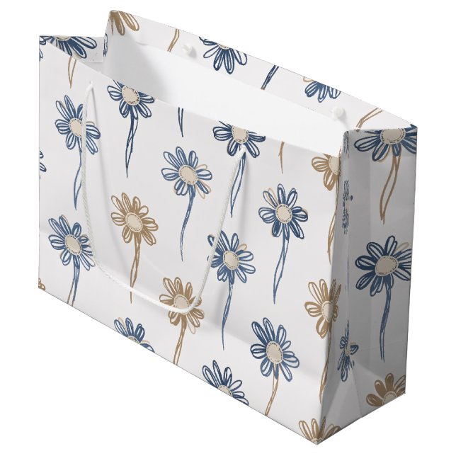 Minimalistisk Daisy Blommönster (5) (Framsidan Vinklad)
