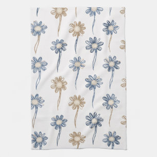 Minimalistisk Daisy Blommönster (5) Kökshandduk