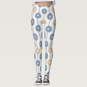 Minimalistisk Daisy Blommönster (5) Leggings
