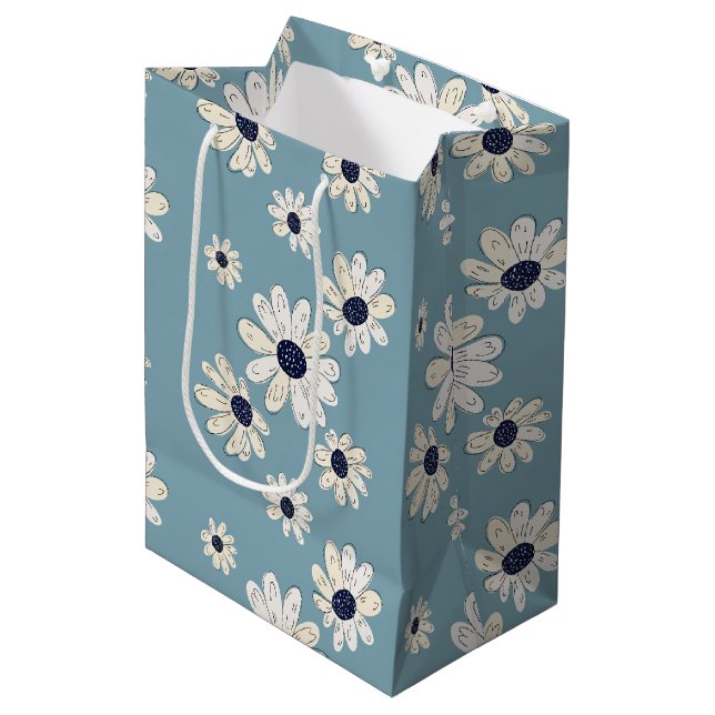 Minimalistisk Daisy Blommönster (6) (Framsidan Vinklad)