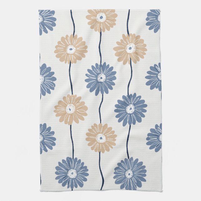 Minimalistisk Daisy Blommönster (6) Kökshandduk (Vertikal)