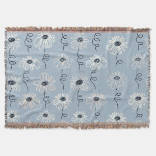 Minimalistisk Daisy Blommönster (7) Filt