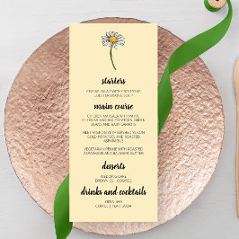 Minimalistisk Daisy Bröllop Meny