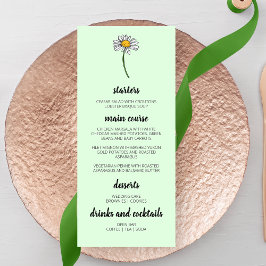 Minimalistisk Daisy Bröllop Meny