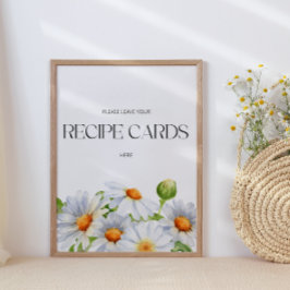 Minimalistisk Daisy lämnar receptkortet här Poster
