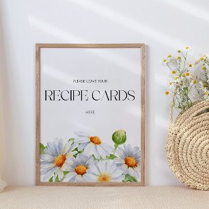 Minimalistisk Daisy lämnar receptkortet här Poster