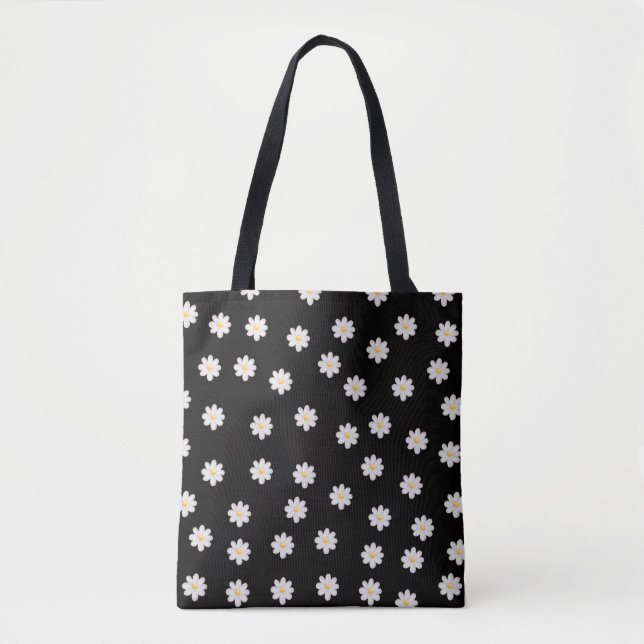 "Minimalistisk Daisy Mönster Tote Bag Tygkasse (Framsida)