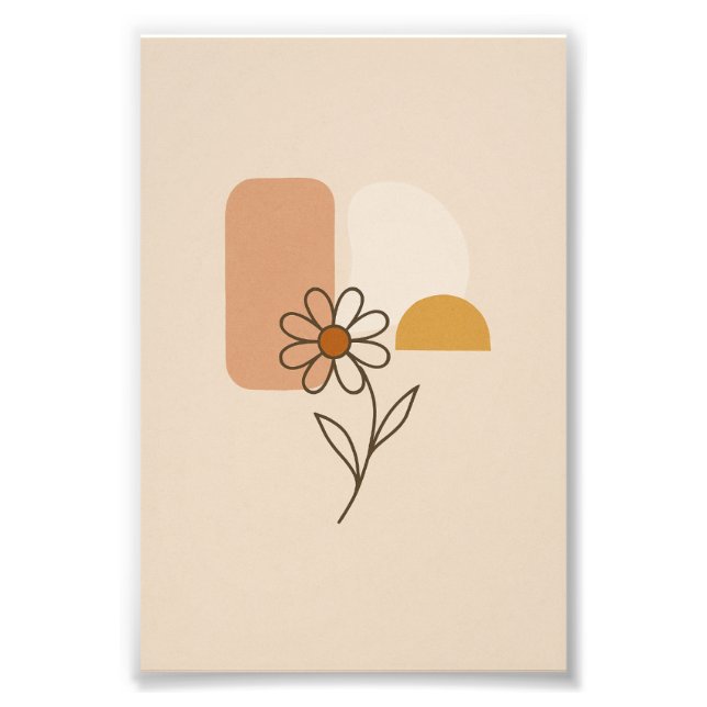 Minimalistisk Daisy Poster blomma (Framsidan)