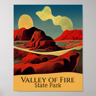 Minimalistisk dalgång i brandstatsparken poster