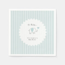 Minimalistisk dammig blå 'Åh baby' elefant-babysho