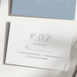 Minimalistisk dammig blå bröllop OSA kort