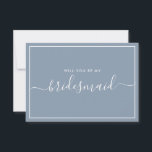 Minimalistisk dammig blå brudtärnaförfrågan inbjudningar<br><div class="desc">Minimalistisk modern dammig blå kalligrafi brudtärnaförfrågan. Brudtärnaförfrågningskort och inbjudan. Har trendig och stilfullt skriftsnitt och pastell dammig blå färg.</div>