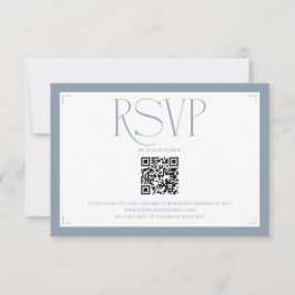 Minimalistisk dammig blå elegant monogram bröllops OSA kort