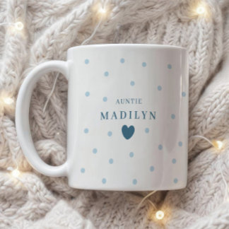Minimalistisk dammig blå moster namn prickmönster kaffemugg