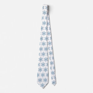 Minimalistisk dammig blå snöflinga elegant vinter slips