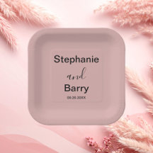 Minimalistisk dammig rosa bröllop