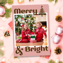 Minimalistisk dammig rosa brun julgran foto