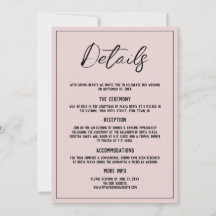 Minimalistisk dammig rosa detaljerad bröllopsinbju