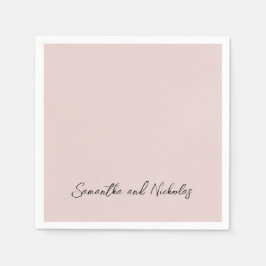 Minimalistisk dammig rosa kalligrafiskrift pappersservett