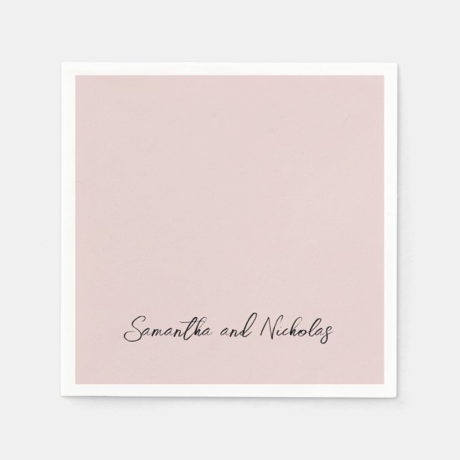 Minimalistisk dammig rosa kalligrafiskrift pappersservett (Framsidan)