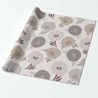 Minimalistisk dammig rosa och taupe handritad blom presentpapper