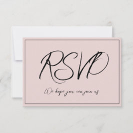 Minimalistisk dammig rosa RSVP-inbjudan OSA Kort