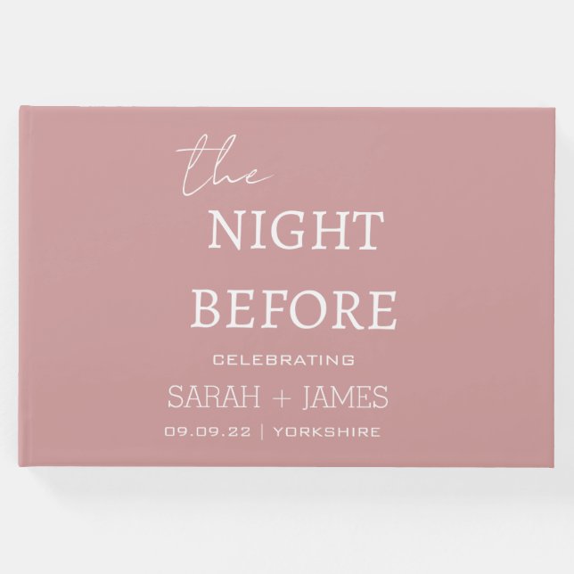 Minimalistisk dammsug Rosa natten före Bröllop Gästböcker (Framsida)