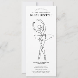 Minimalistisk danföreställning Elegant ballerina Inbjudningar