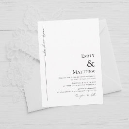 Minimalistisk där förut påbörjar bröllopsinbjudan inbjudningar