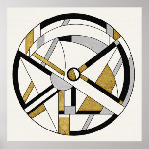 Minimalistisk deco-cirkulär geometri poster