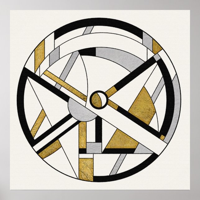 Minimalistisk deco-cirkulär geometri poster (Framsidan)