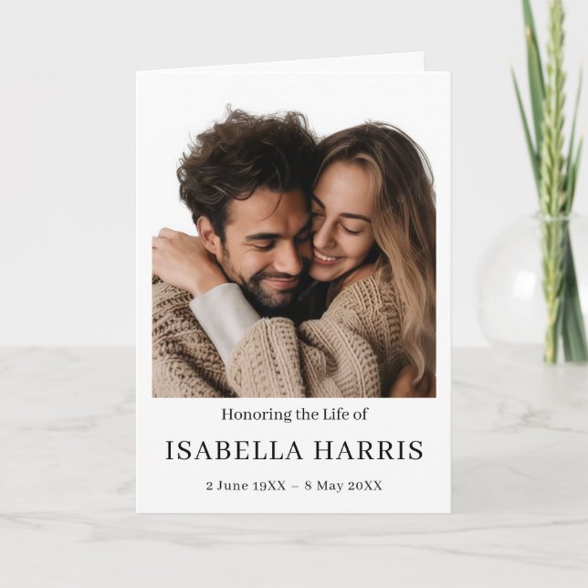 Minimalistisk design för begravningsprogram program (Framsida)