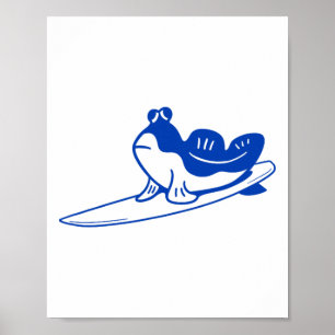 Minimalistisk design för surfare. Mudskipper är su Poster