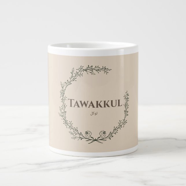 Minimalistisk design för Tawakkul-mugg Jumbo Mugg (Framsidan)
