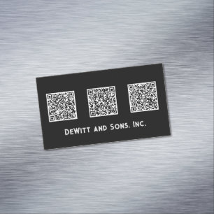 Minimalistisk design, tre QR-kodsökning Magnetiska Visitkort