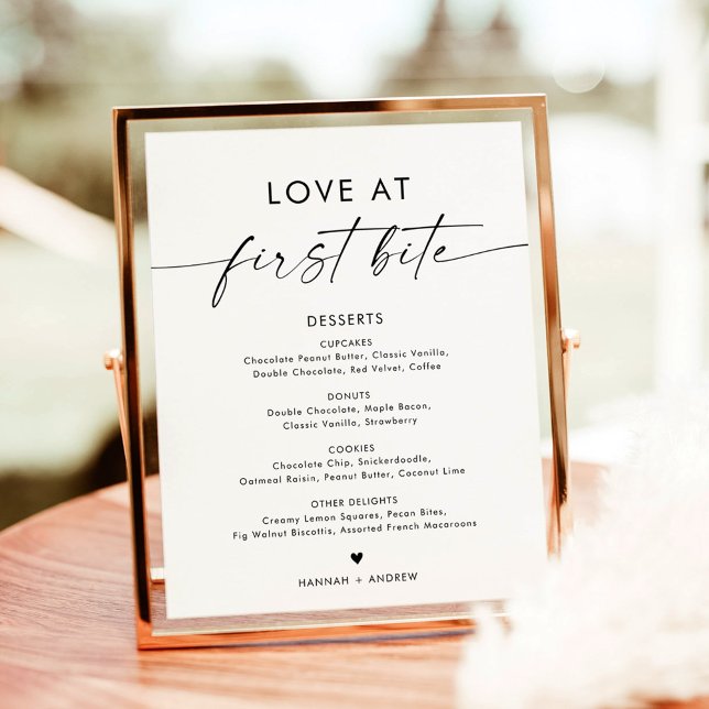 Minimalistisk Dessert Menu-signal, Kärlek vid förs Poster (Skapare uppladdad)