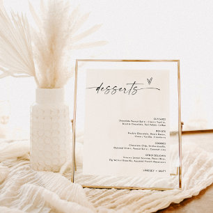 Minimalistisk Dessert Menu-skylt, Boho Modern Bröl Poster