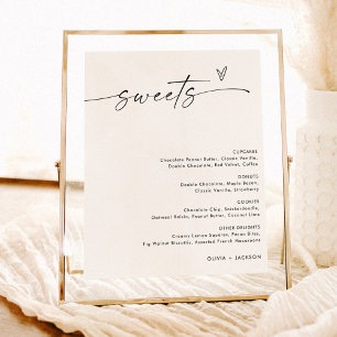 Minimalistisk Dessert Menu-skylt, svenets Bröllop- Poster