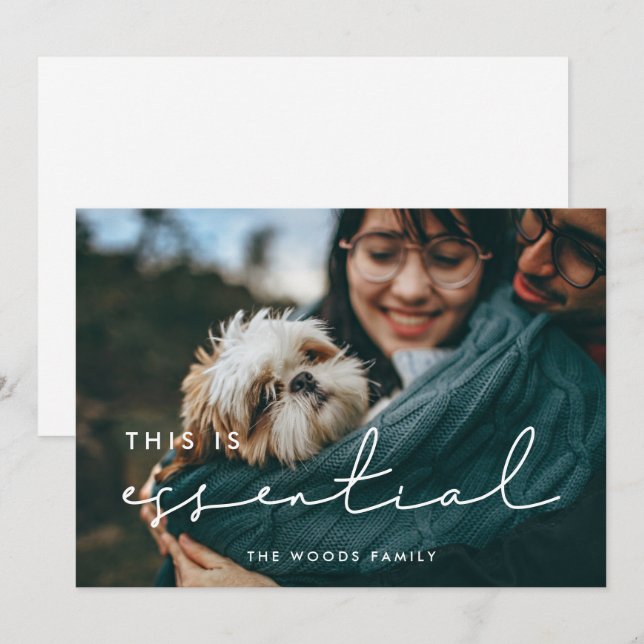 Minimalistisk Detta är viktigt 2026-foto Julkort (Fram/baksida)