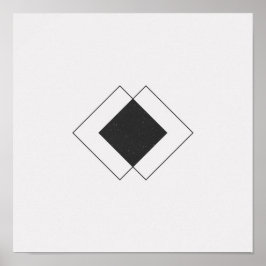 Minimalistisk Diamond Black and White-Poster Poster