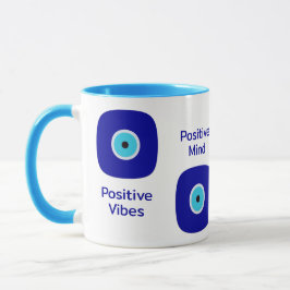 Minimalistisk Diamond Blue Evil Öga Positive Vibes Mugg