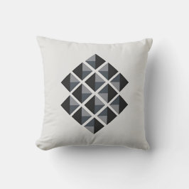 Minimalistisk Diamond Mönster i Black och Grått Kudde