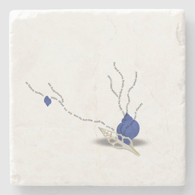 Minimalistisk dikt av årstidsbunt Ikebana sandglas Stenunderlägg (Framsidan)