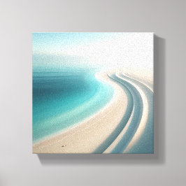 Minimalistisk dimmig kustlinje med elegant sandkur canvastryck