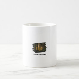 Minimalistisk dimmig skog Skydda din frid Kaffe Kaffemugg
