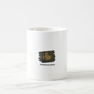Minimalistisk dimmig skog Skydda din frid Kaffe Kaffemugg