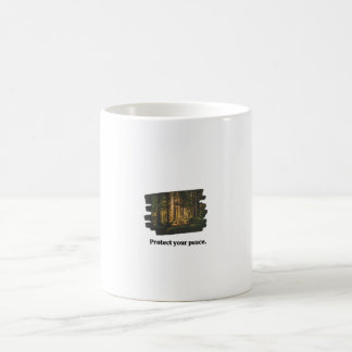 Minimalistisk dimmig skog Skydda din frid Kaffe Kaffemugg