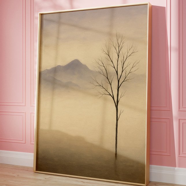 Minimalistisk Dimmig Trädlandskapsvägg Art Print Poster (Skapare uppladdad)