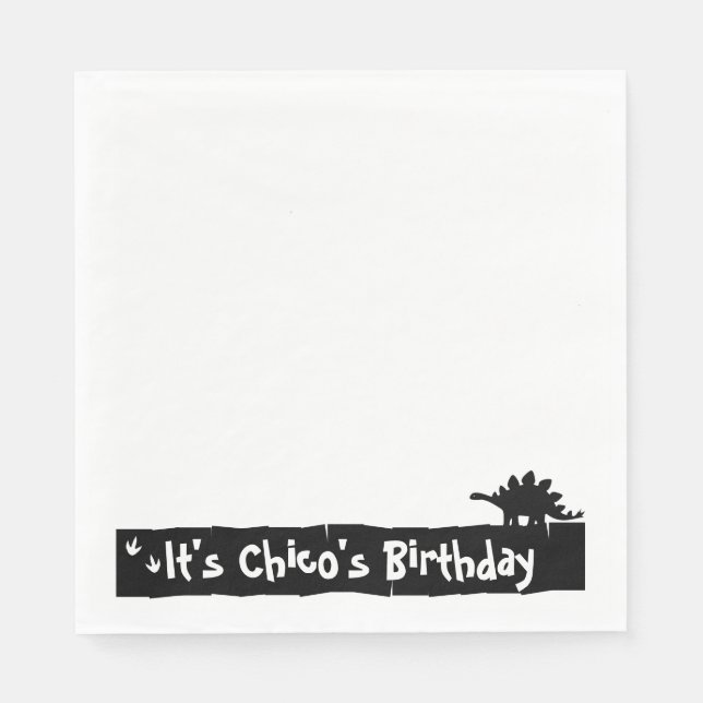 Minimalistisk Dino-födelsedag: Stegosaurus design Pappersservett (Framsidan)