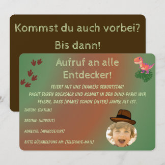 Minimalistisk Dinosaurie Inbjudan – Födelsedag 